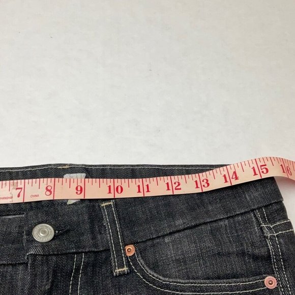 COPY - 7 For All Mankind Black Washed Flare Jeans 7FAM Mid Rise Women's Size 28 - Picture 7 of 15